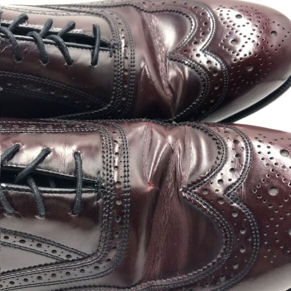 Florsheim Men’s Burgundy Leather Wingtip Oxfords Size 12D Vintage main image 8